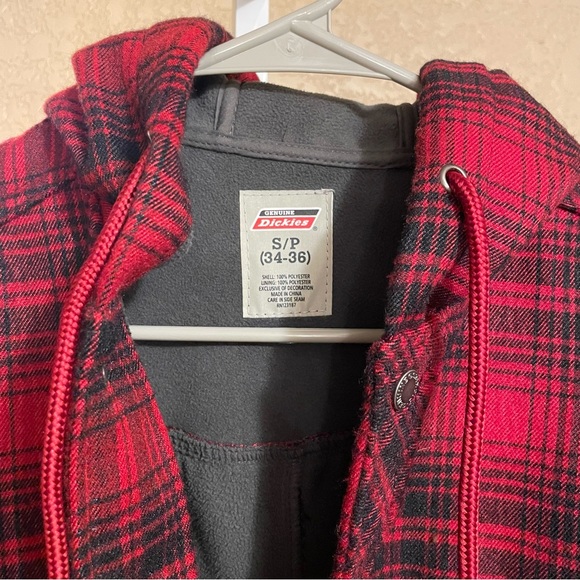 NWOT Dickies Flannel Fleece Jacket Coat Fall Winter Outdoor Men's Small Shacket - Picture 3 of 10